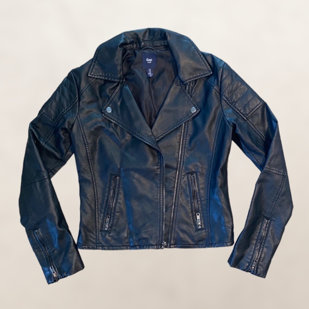 GAP Vegan Leather Black Jacket